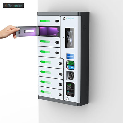 8 Bay Mobile Phone Charging Lockers , UVC light Cell Phone Box Lockers